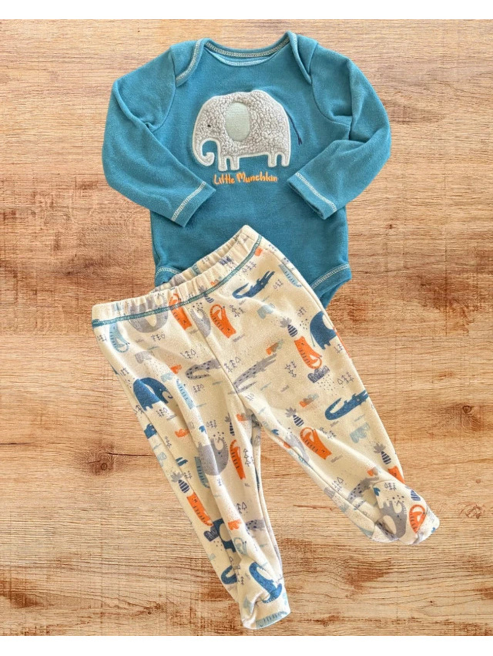 Sterling Baby 2-Piece 6M Blue Elephant Bodysuit & Pants Outfit